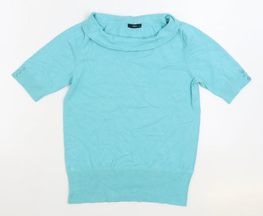 M&Co. Womens Blue Roll Neck Viscose Pullover Jumper Size 12