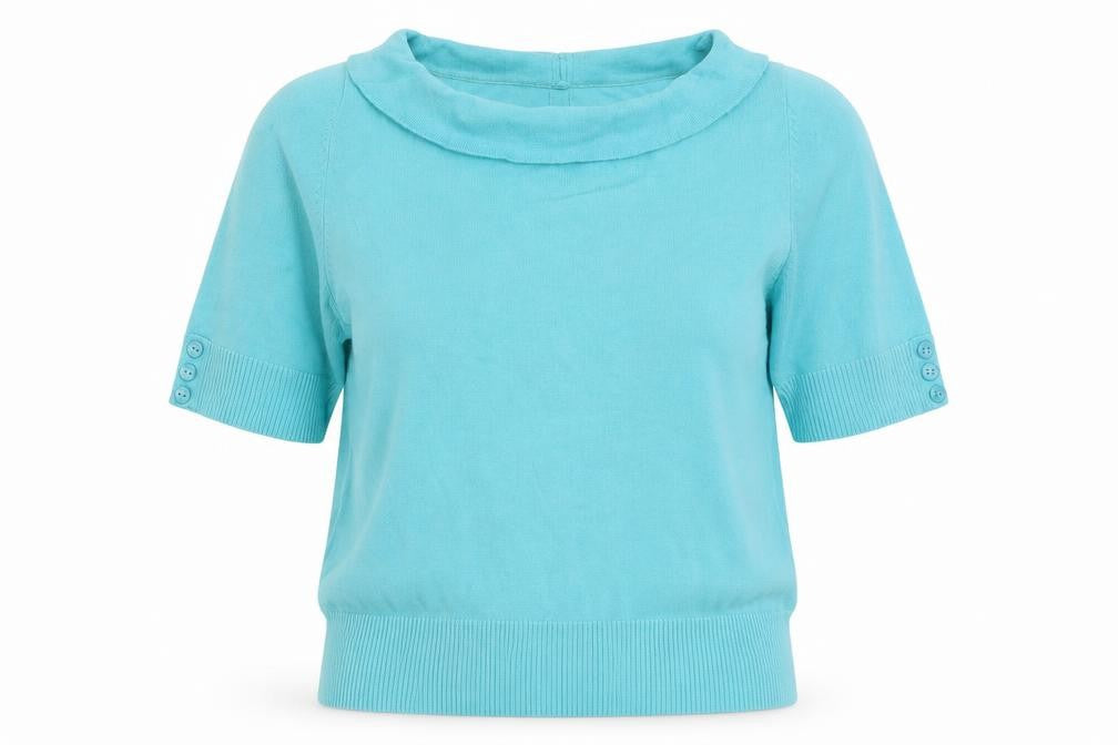M&Co. Womens Blue Roll Neck Viscose Pullover Jumper Size 12