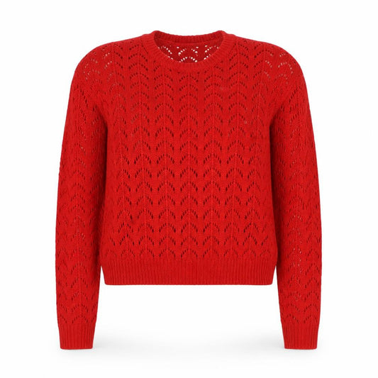 Divided by H&M Womens Red Round Neck Acrylic Pullover Jumper Size XS