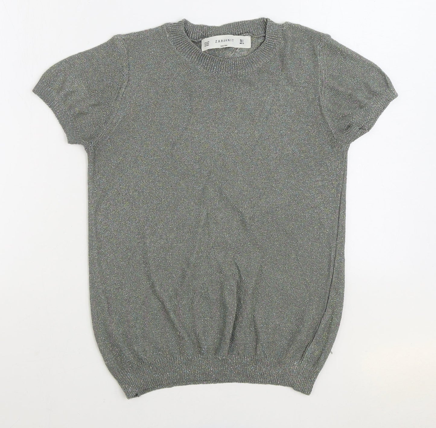 Zara Womens Multicoloured Round Neck Acrylic Pullover Jumper Size S - Sparkly