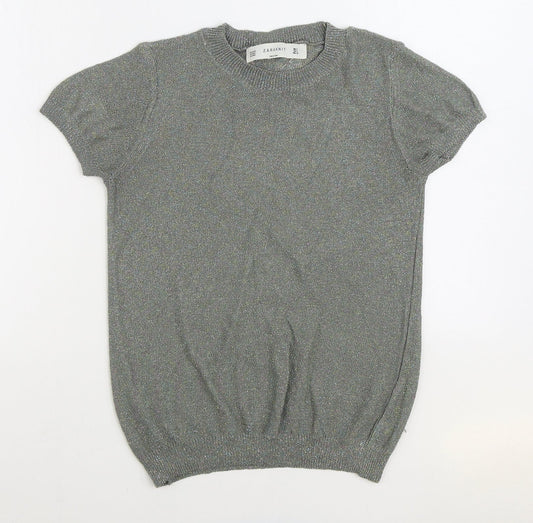 Zara Womens Multicoloured Round Neck Acrylic Pullover Jumper Size S - Sparkly
