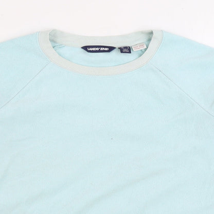 Lands End Womens Blue Polyester Pullover Sweatshirt Size S Pullover