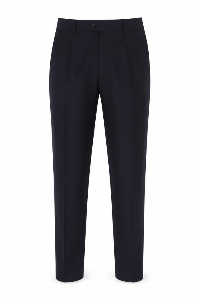 Merit Mens Blue Polyester Chino Trousers Size 32 in L29 in Regular Button