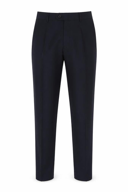 Merit Mens Blue Polyester Chino Trousers Size 32 in L29 in Regular Button