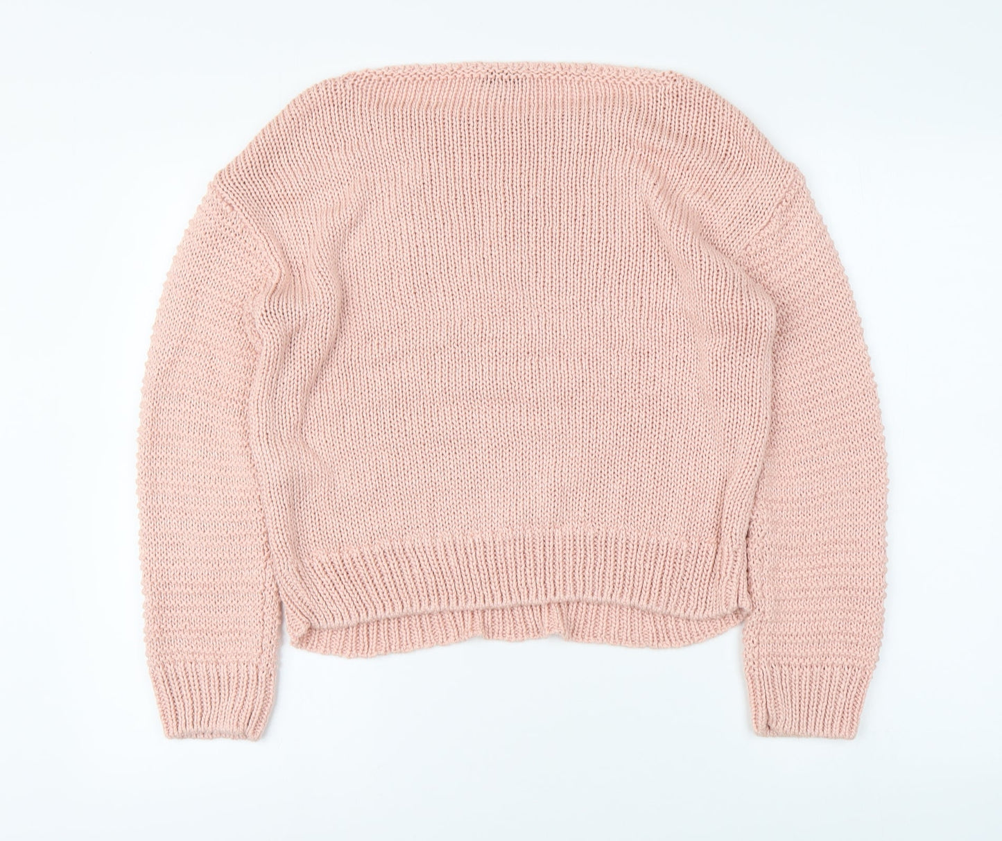 Warehouse Womens Pink Round Neck Acrylic Pullover Jumper Size 12