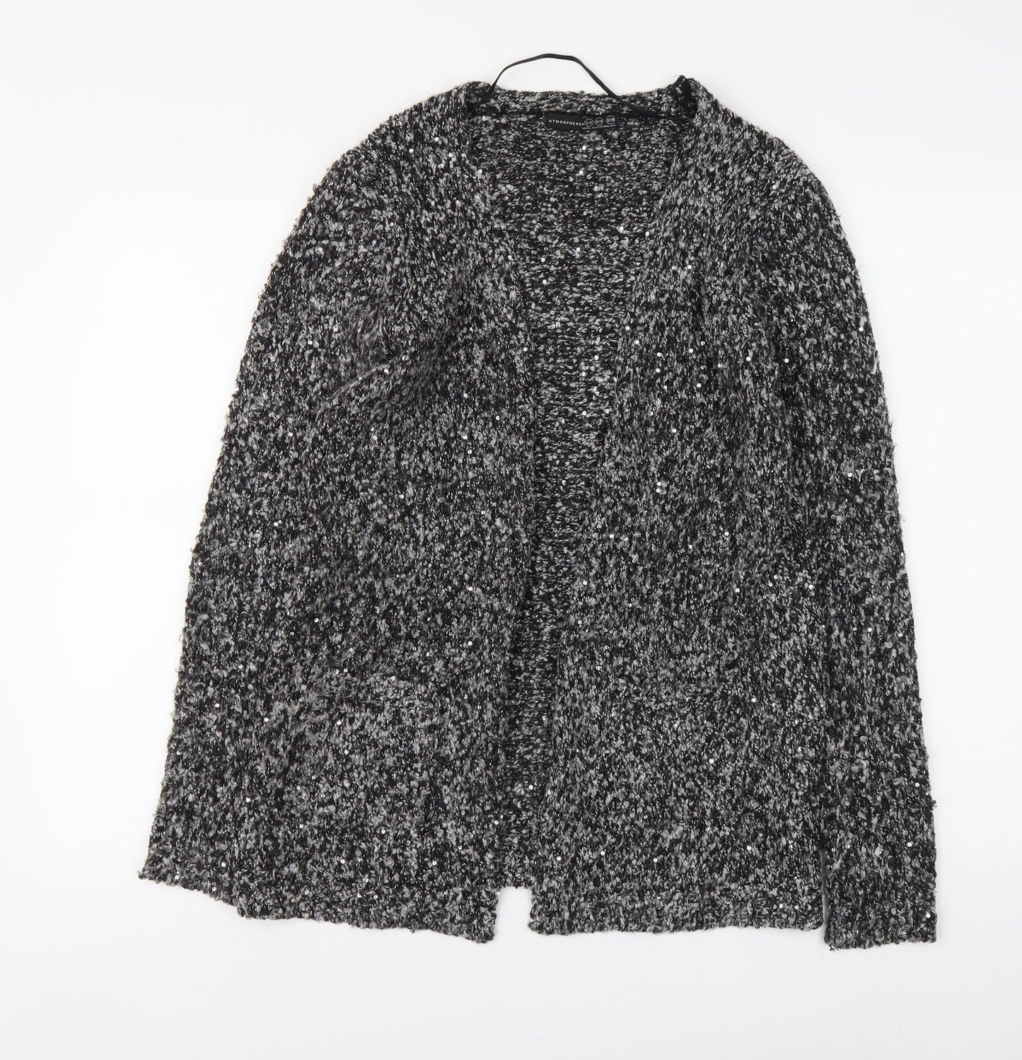 Atmosphere Womens Grey V-Neck Polyester Cardigan Jumper Size 6