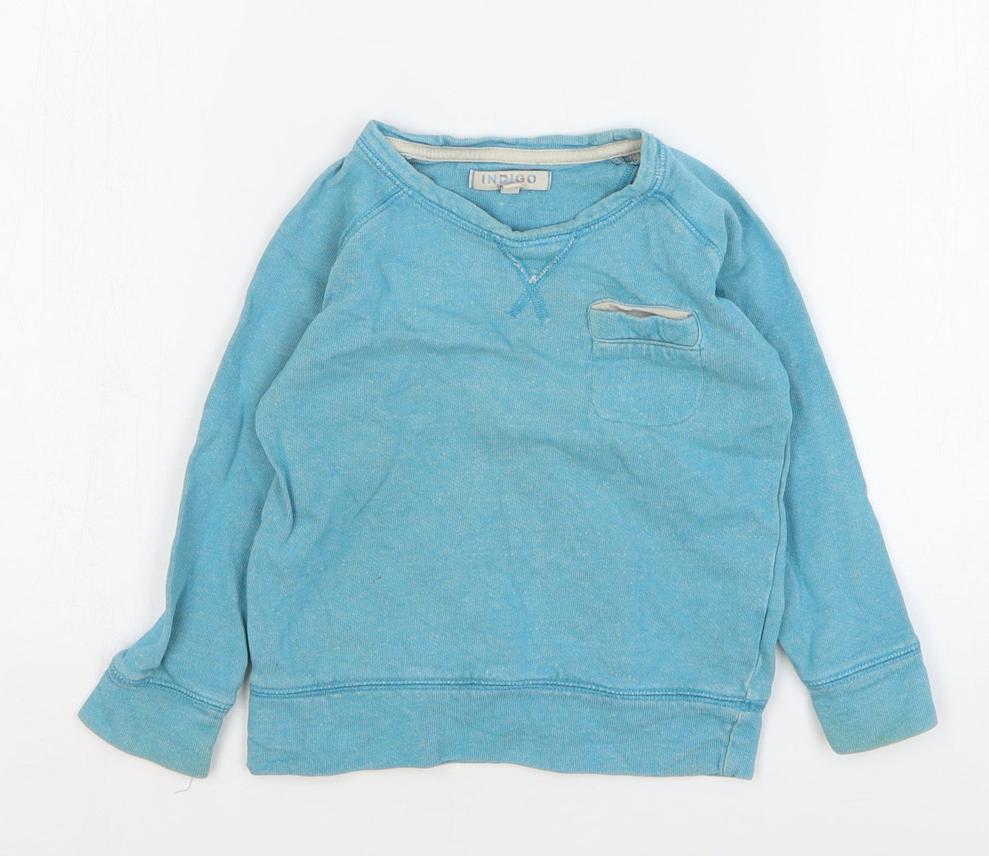 Indigo Boys Blue Cotton Pullover Sweatshirt Size 3-4 Years Pullover