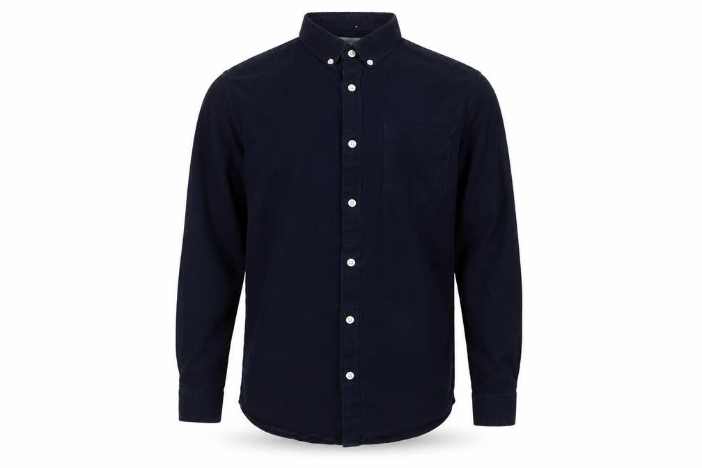 River Island Mens Blue Cotton Button-Up Size M Collared Button