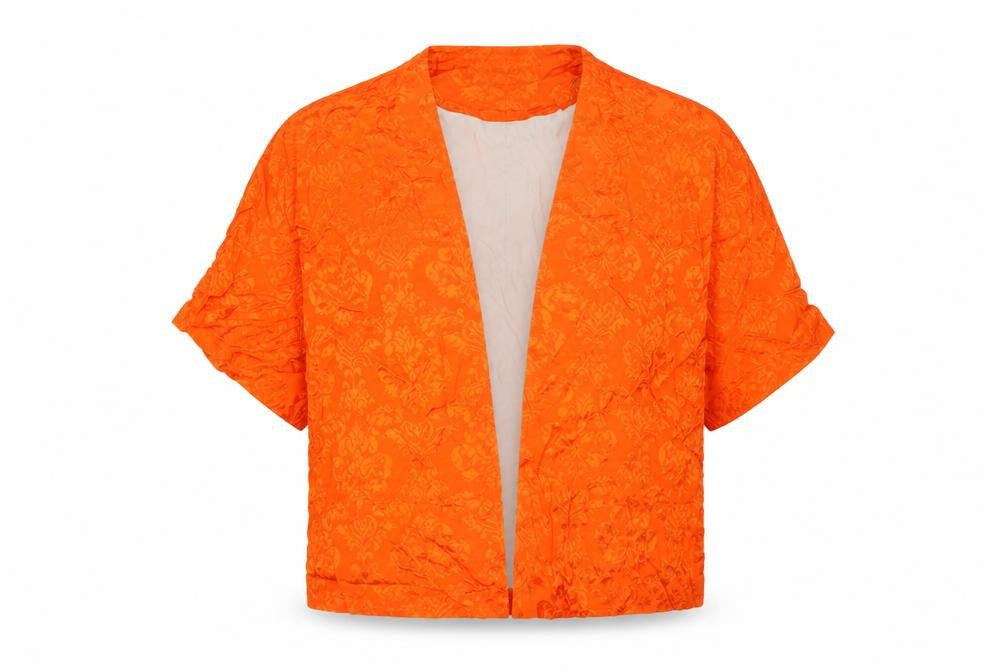 River Island Womens Orange V-Neck Geometric Viscose Cardigan Jumper Size S