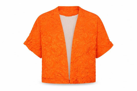 River Island Womens Orange V-Neck Geometric Viscose Cardigan Jumper Size S