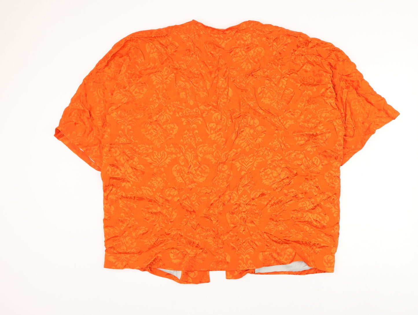 River Island Womens Orange V-Neck Geometric Viscose Cardigan Jumper Size S