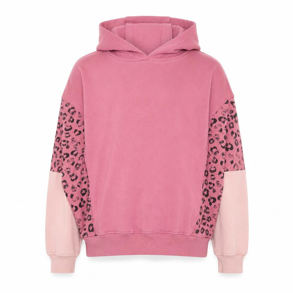NEXT Girls Pink Animal Print Cotton Pullover Hoodie Size 11 Years Pullover