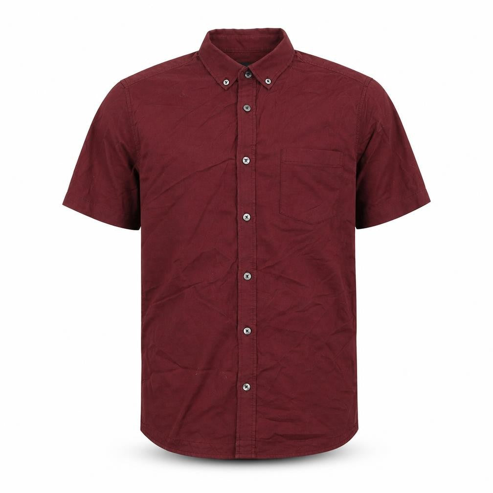 Burton Mens Red Cotton Button-Up Size S Collared Button