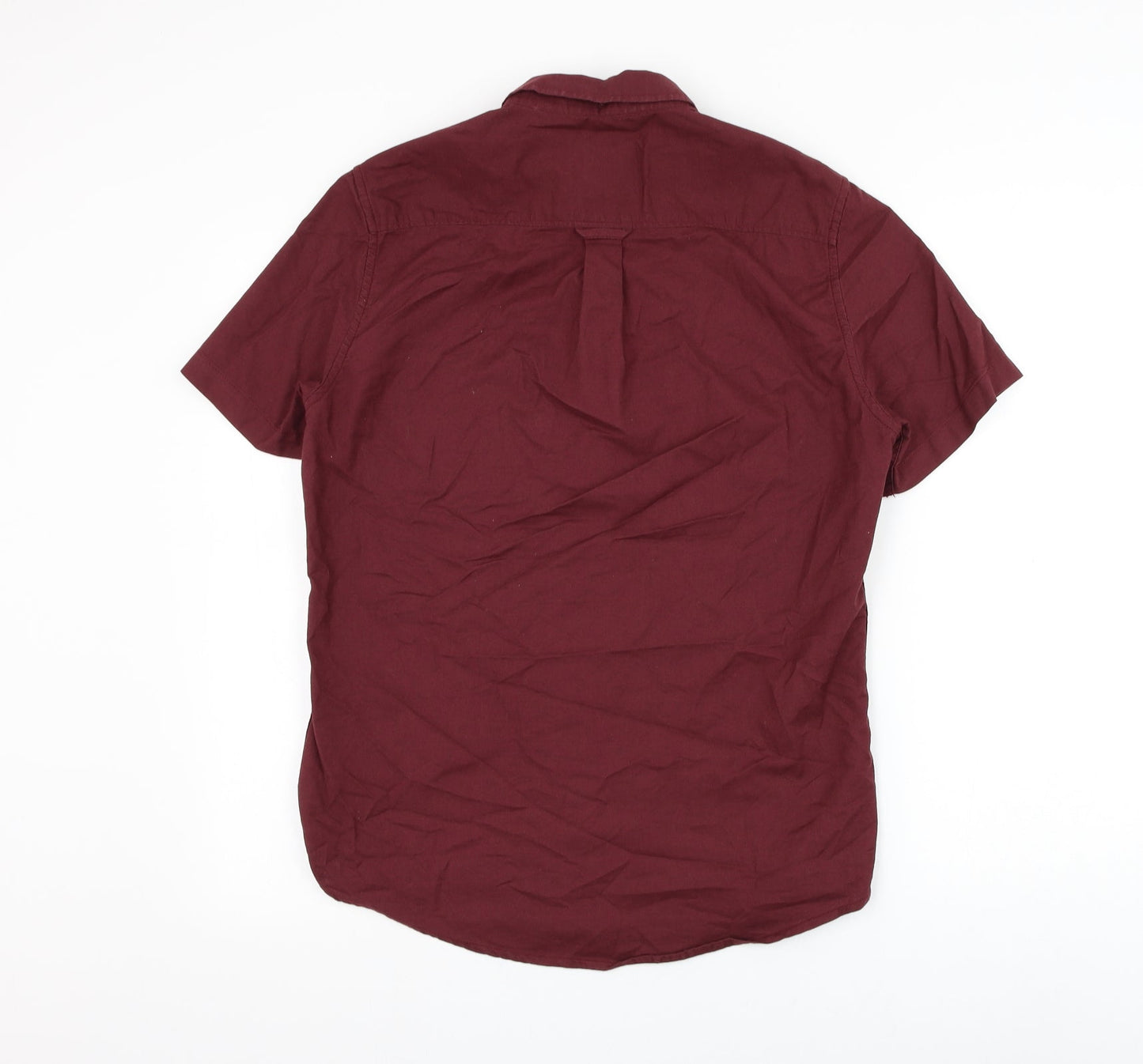 Burton Mens Red Cotton Button-Up Size S Collared Button