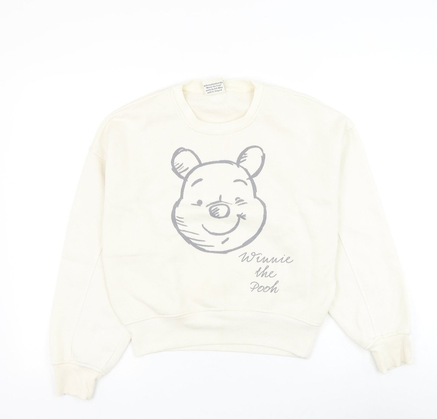 Primark Womens White Polyester Pullover Sweatshirt Size 6 Pullover - Winnie The Pooh