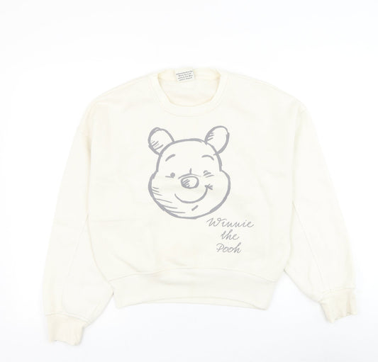 Primark Womens White Polyester Pullover Sweatshirt Size 6 Pullover - Winnie The Pooh