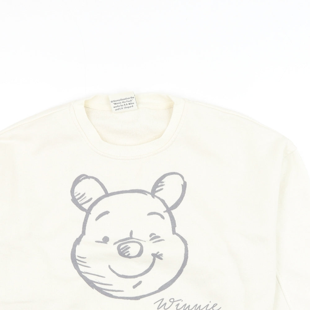 Primark Womens White Polyester Pullover Sweatshirt Size 6 Pullover - Winnie The Pooh