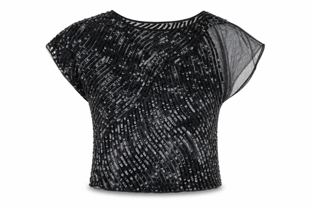 Central Park Womens Black Nylon Basic T-Shirt Size 8 Round Neck