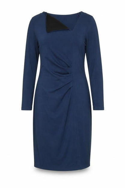 Casting Womens Blue Polyester A-Line Size 10 V-Neck