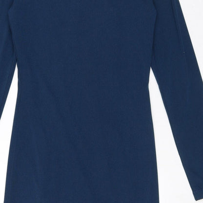 Casting Womens Blue Polyester A-Line Size 10 V-Neck