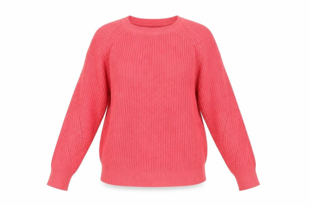 TU Womens Pink Round Neck Cotton Pullover Jumper Size 10