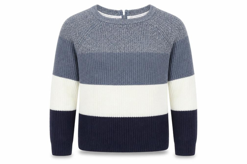 Papaya Mens Multicoloured Round Neck Striped Acrylic Pullover Jumper Size S