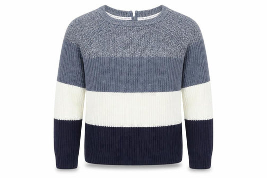 Papaya Mens Multicoloured Round Neck Striped Acrylic Pullover Jumper Size S