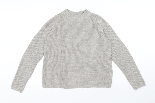 H&M Womens Beige Round Neck Acrylic Pullover Jumper Size S