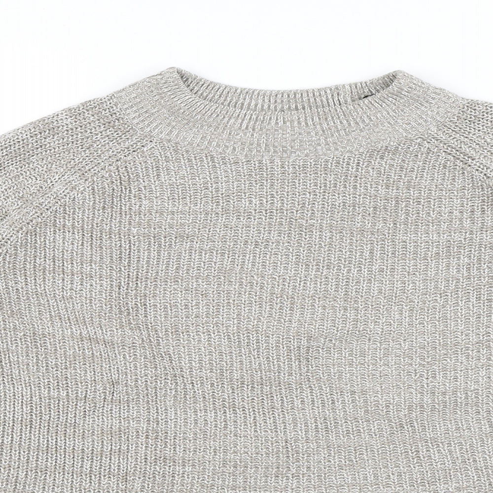 H&M Womens Beige Round Neck Acrylic Pullover Jumper Size S