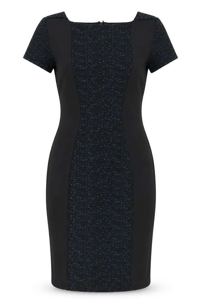Miss Selfridge Womens Black Geometric Polyester A-Line Size 10 Round Neck Zip