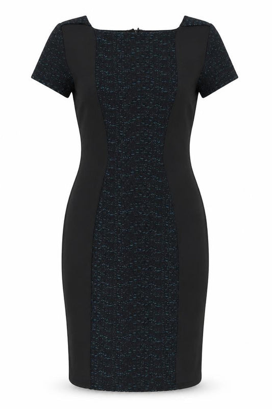 Miss Selfridge Womens Black Geometric Polyester A-Line Size 10 Round Neck Zip