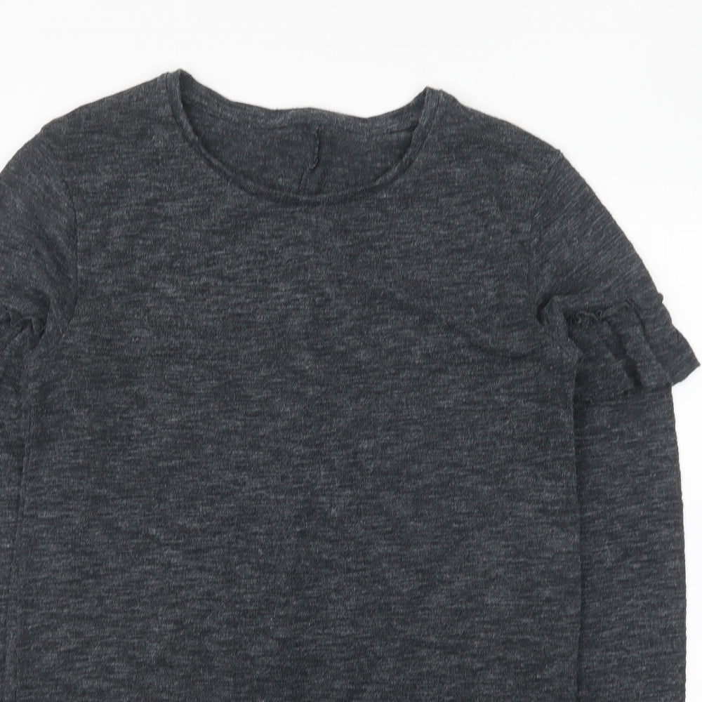 Matalan Womens Grey Round Neck Polyester Pullover Jumper Size 10