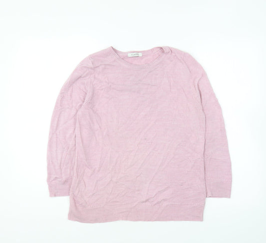 Marks and Spencer Womens Pink Round Neck Acrylic Pullover Jumper Size 14