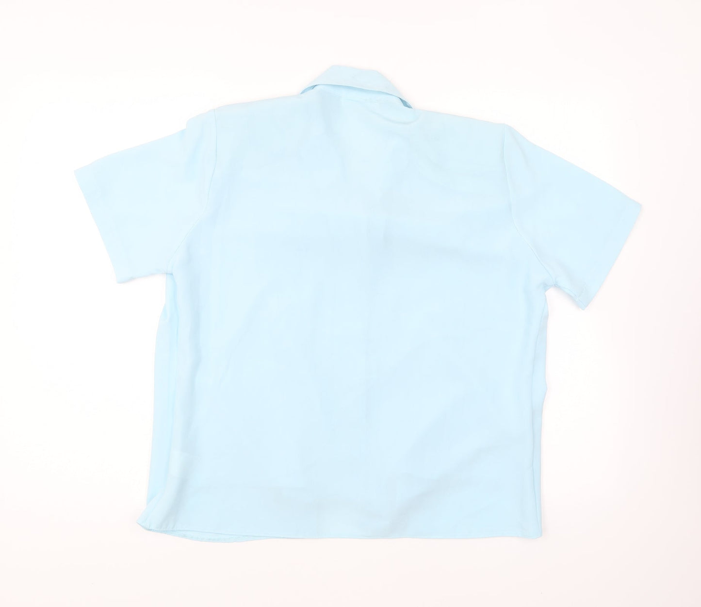Tiffany Womens Blue Polyester Basic Button-Up Size 12 Collared