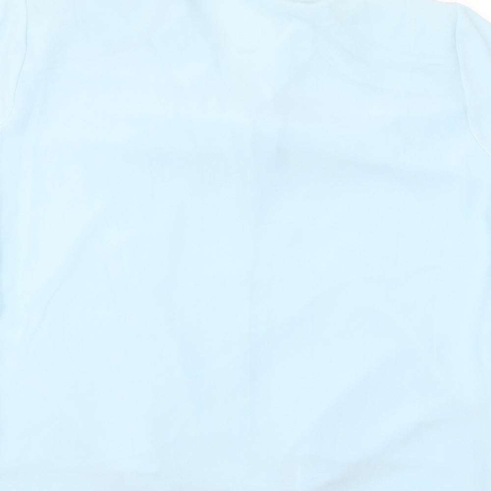 Tiffany Womens Blue Polyester Basic Button-Up Size 12 Collared