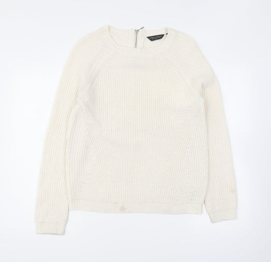 Dorothy Perkins Womens Beige Round Neck Acrylic Pullover Jumper Size 10