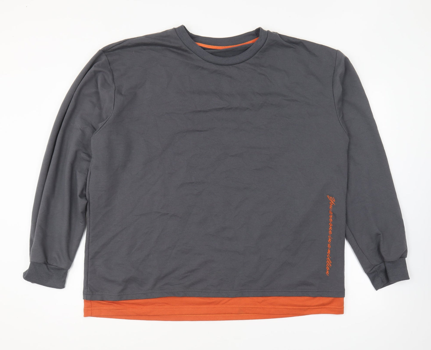 SheIn Womens Grey Cotton Pullover Sweatshirt Size XL Pullover