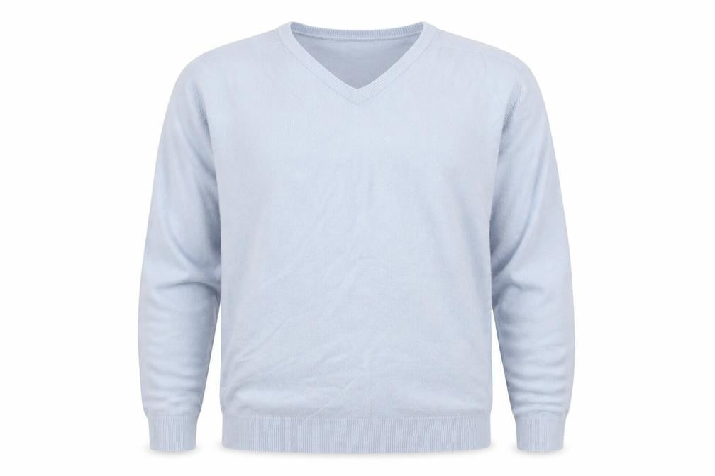 Marks & Spencer Mens Blue V-Neck Acrylic Pullover Jumper Size L