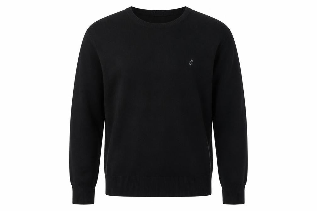 Propeller Mens Black Round Neck Acrylic Pullover Jumper Size L