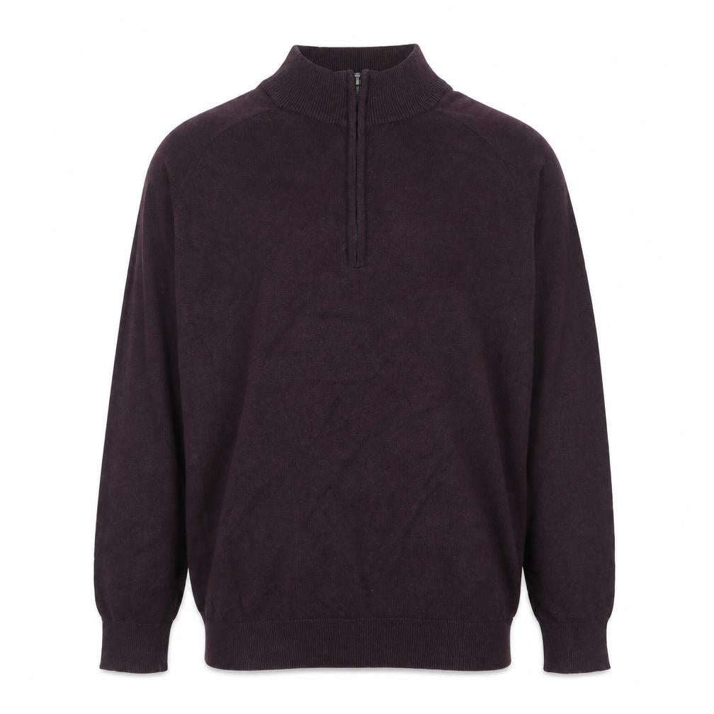 Threadbare Mens Purple Collared Cotton Pullover Jumper Size L