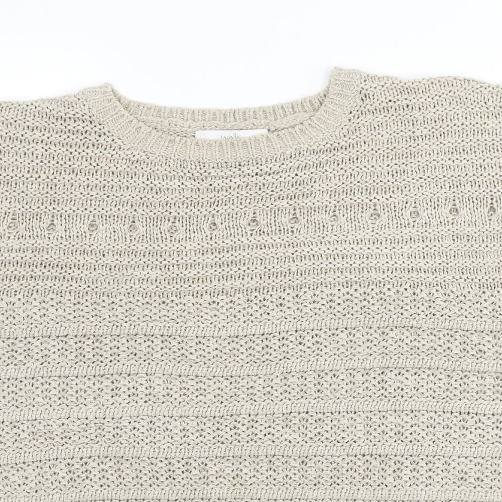 Wallis Womens Beige Crew Neck Polyester Pullover Jumper Size M