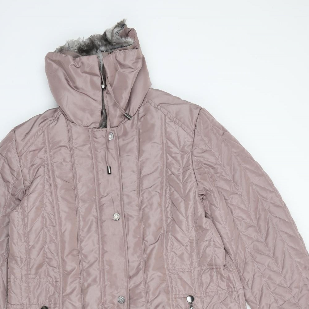 Klass Womens Pink Parka Coat Size S