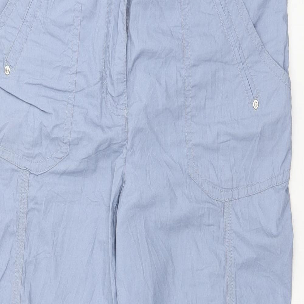 Canda Womens Blue Cotton Trousers Size 8 L24 in Regular