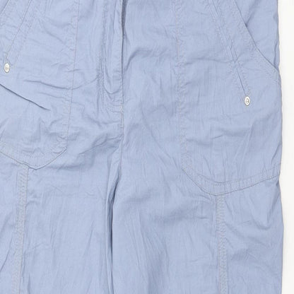 Canda Womens Blue Cotton Trousers Size 8 L24 in Regular