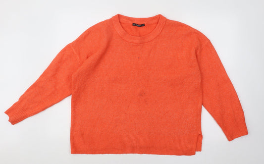 Dunnes Stores Womens Orange Round Neck Acrylic Pullover Jumper Size L
