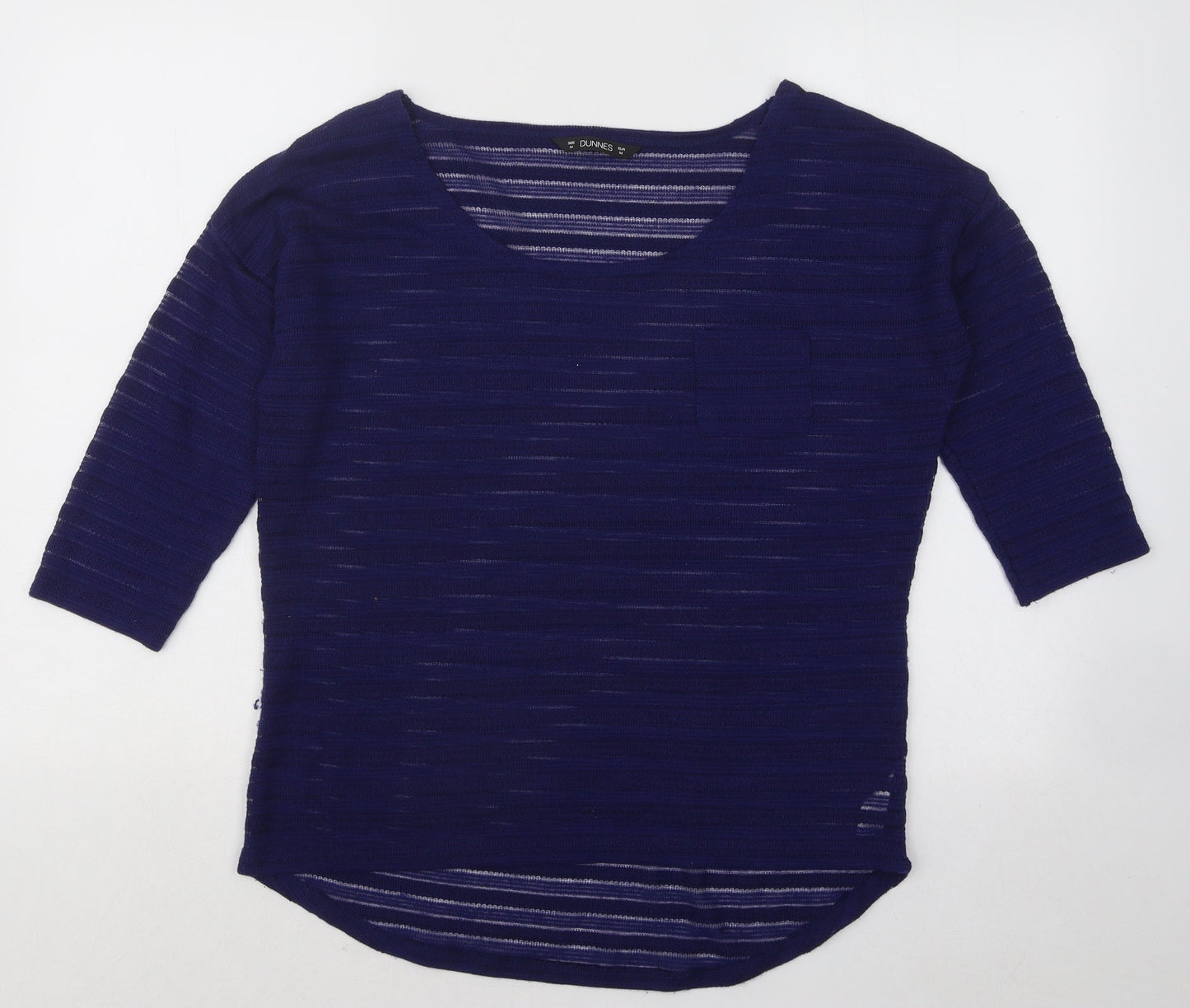Dunnes Stores Womens Blue Round Neck Polyester Pullover Jumper Size M