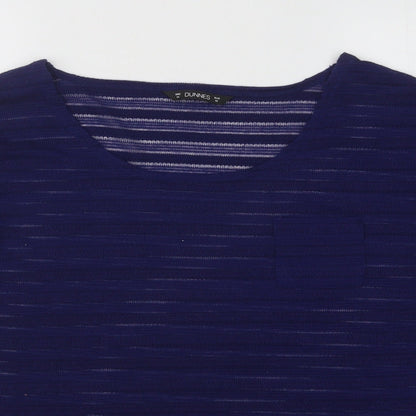 Dunnes Womens Blue Round Neck Polyester Pullover Jumper Size M