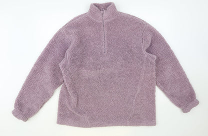 ASOS Womens Purple Polyester Pullover Sweatshirt Size XS Zip