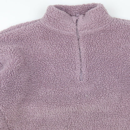 ASOS Womens Purple Polyester Pullover Sweatshirt Size XS Zip