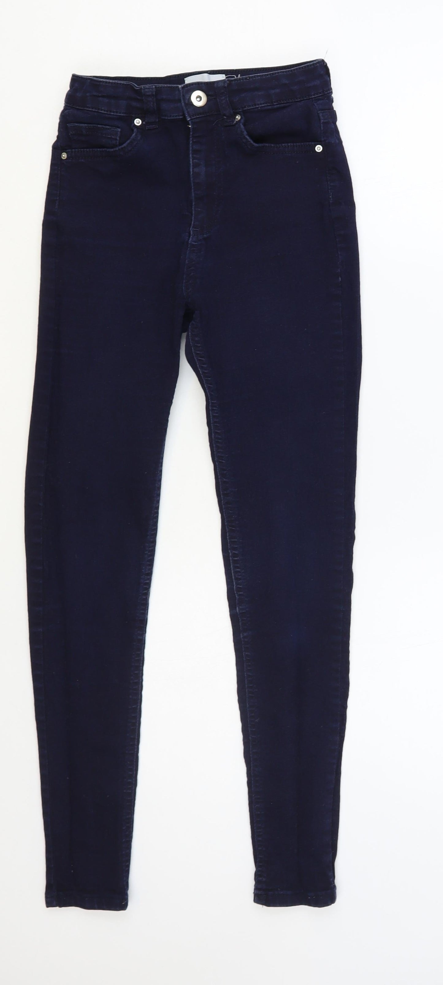 Savida Womens Blue Cotton Skinny Jeans Size 8 L27 in Regular Button